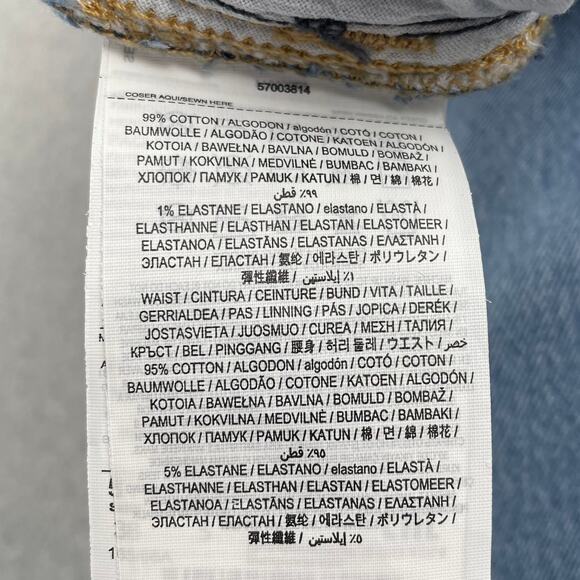 MANGO Maternity Jeans Sz 6 Blue Straight Leg Over-The-Belly Cropped Light Wash - Picture 13 of 16